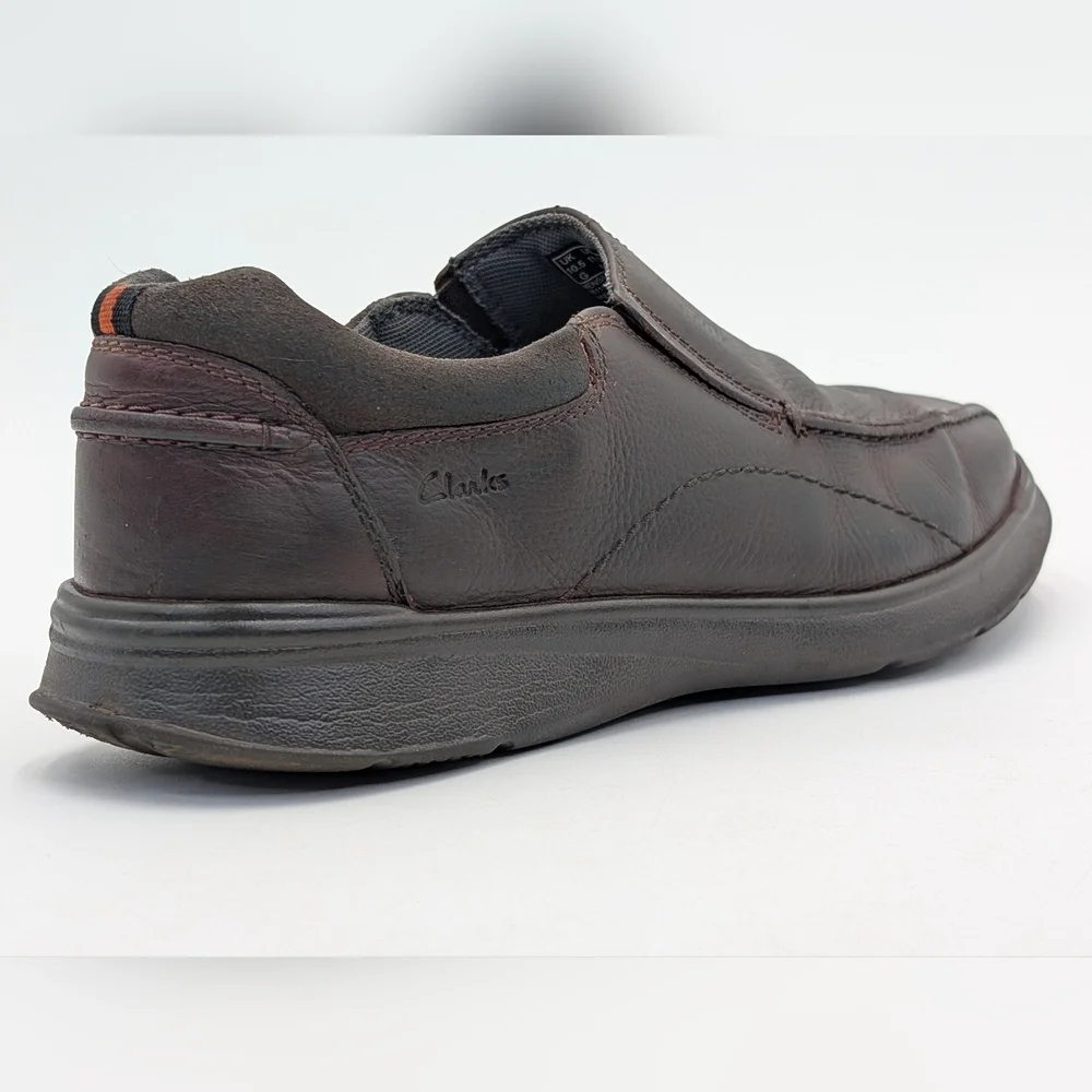 Clarks Cotrell Step Slip-On Men's Sz 11.5M Brown Oily Leather Loafers Ortholite®